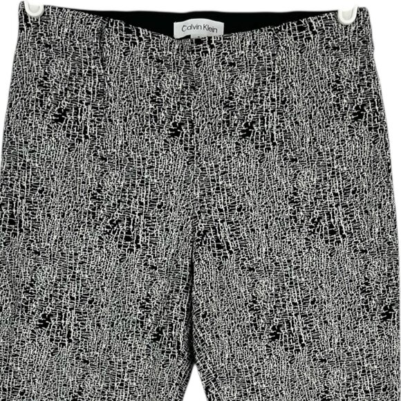Calvin Klein Women's Pull-on Stretch Skinny Black White Leggings Pants Size 2 - Picture 3 of 12